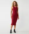 Michael Stars Wren Ribbed Midi Dress In Carmine