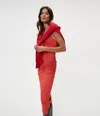 Michael Stars Wren Ribbed Midi Dress In Cherry