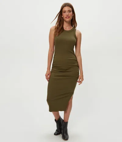 Michael Stars Wren Ribbed Midi Dress In Topiary In Multi