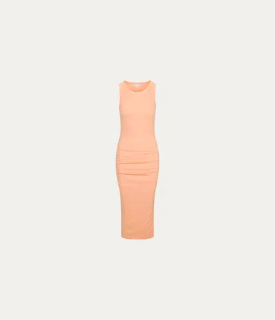 Michael Stars Wren Ribbed Midi Dress In Tangerine