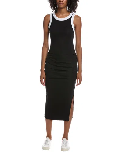 Michael Stars Wren Ringer Ruched Midi Dress In Black