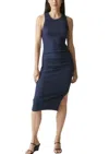 Michael Stars Wren Ribbed Midi Dress In Blue