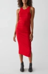 MICHAEL STARS WREN SIDE SLIT SLEEVELESS BODY-CON MIDI DRESS