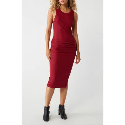 Michael Stars Wren Side Slit Sleeveless Body-con Midi Dress In Pepm