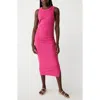 Michael Stars Wren Side Slit Sleeveless Body-con Midi Dress In Pitaya