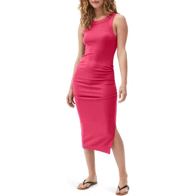 Michael Stars Wren Side Slit Sleeveless Body-con Midi Dress In Pink