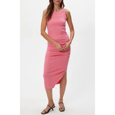 Michael Stars Wren Side Slit Sleeveless Body-con Midi Dress In Pink