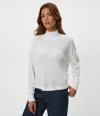 Michael Stars Wynn Brushed Waffle Top In White