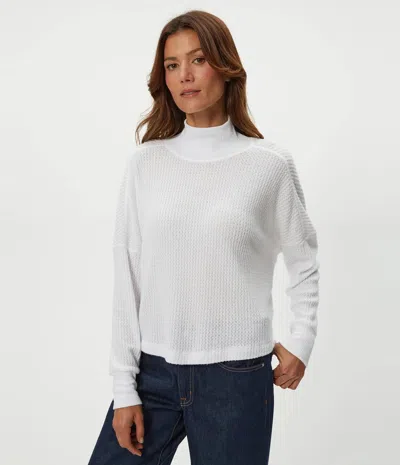 Michael Stars Wynn Mock Neck Long Sleeve Top In White