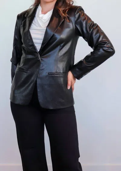 Michael Stars Yelena Welt Pocket Blazer In Black