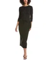 Michael Stars Yessenia Faux Wrap Midi Dress In Black