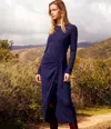 Michael Stars Yessenia Faux Wrap Midi Dress In Java