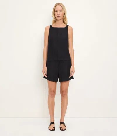 Michael Stars Zara Straight Neck Sleeveless Top In Black