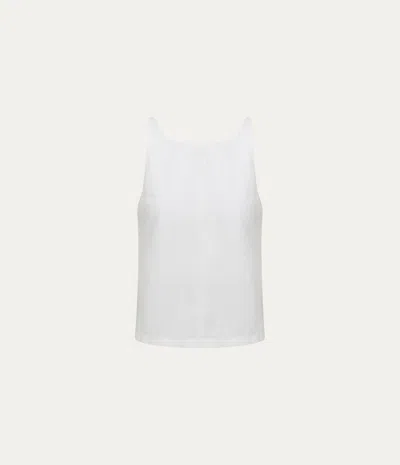 Michael Stars Zora Herringbone Linen Straight Neck Sleeveless Tank In White In Gray