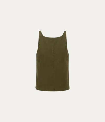 Michael Stars Zara Straight Neck Sleeveless Top In Green
