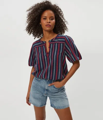 Michael Stars Zephyr Embroidered Top In Multi