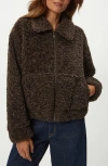 Michael Stars Ziggy Shaggy Faux Shearling Jacket In Brown