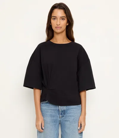 Michael Stars Zinnia Asymmetric Crewneck Tee In Black