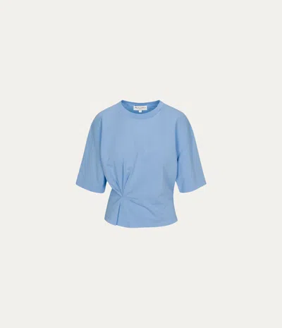 Michael Stars Zinnia Asymmetric Crewneck Tee In Blue