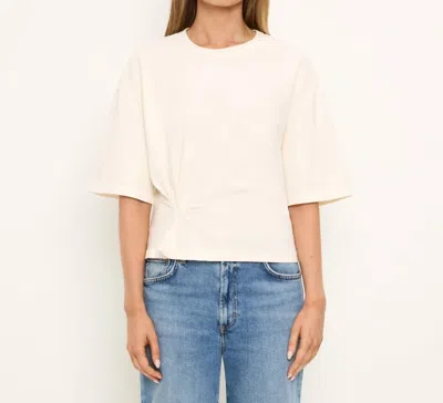 Michael Stars Zinnia Side Pleated Tee In Chalk In White