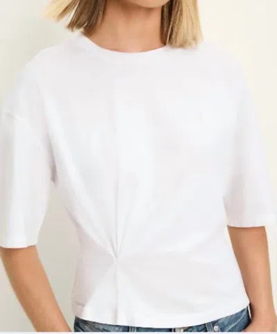 Michael Stars Zinnia Tokyo Jersey Side Pleated Tee In White