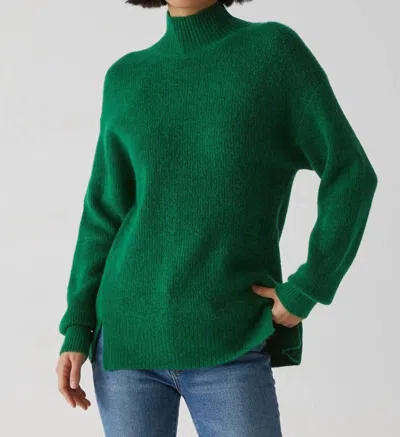 Michael Stars Zion Mock Neck Pullover In Beetle In Green