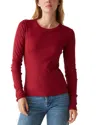 Michael Stars Zola Crewneck Tee In Carmine