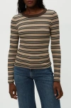 Michael Stars Zola Long Sleeve Crew Tee In Gray
