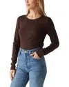 Michael Stars Zola Long Sleeve Ultra Rib Crew Top In Java