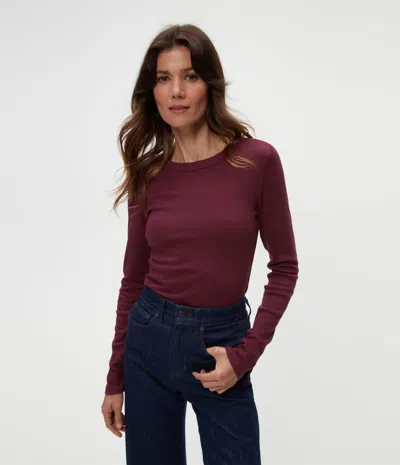 Michael Stars Zola Ribbed Tee In Beetroot