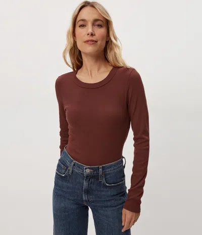 Michael Stars Zola Ribbed Tee In Brown