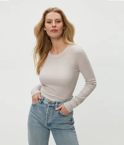Michael Stars Zola Ribbed Tee In Cement