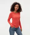 Michael Stars Zola Ribbed Tee In Cherry