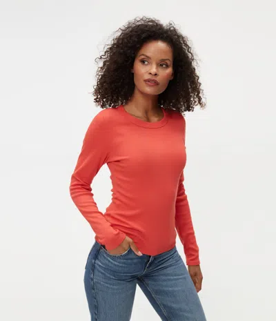 Michael Stars Zola Ribbed Tee In Cherry