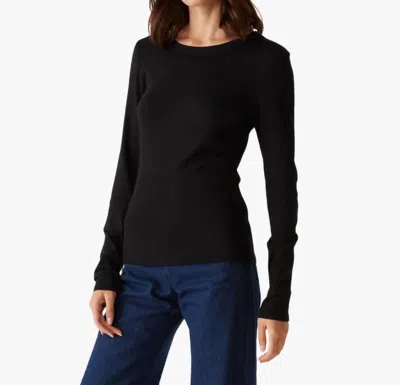 Michael Stars Zola Ribbed Tee In Black