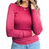 Michael Stars Zola Ribbed Tee In Boysenberry In Pink