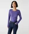 Michael Stars Zola Ribbed Tee In Moonlit