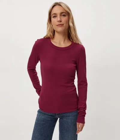 Michael Stars Zola Ribbed Tee In Red