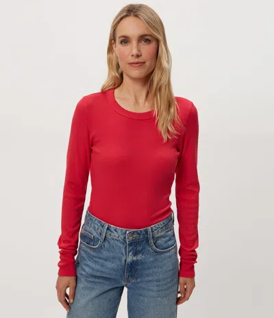 Michael Stars Zola Ribbed Tee In Red