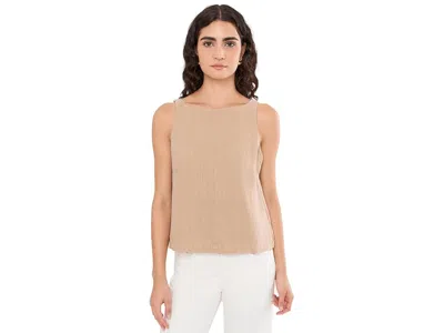 Michael Stars Zora Straight Neck Sleeveless Top Women's Clothing Macadamia: Sm (us 4-6) In Gray