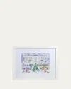 Michael Storrings Bergdorf Holiday Store Framed Print In White