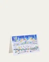 Michael Storrings Central Park Nighttime Note Card, Set Of 8 In Blue