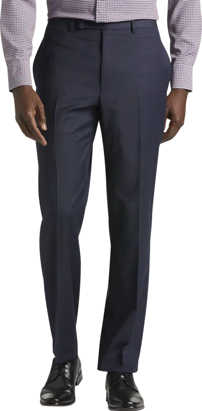 Michael Strahan Collection By  Men's  Classic Fit Wool Blend Suit Pants Navy Plaid - S In Blue