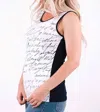 Michael Tyler Reversible Writing Pattern Tank In Black