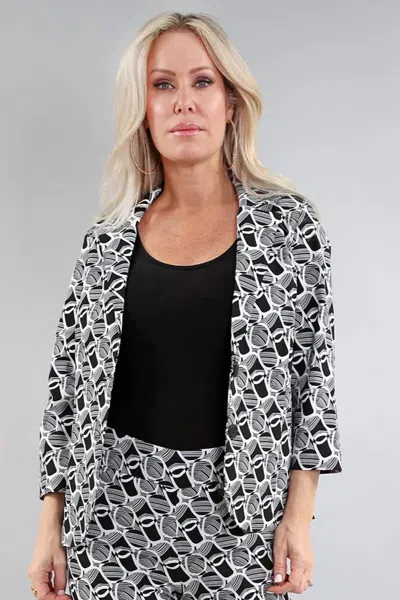 Michael Tyler Three Quarter Sleeve Blazer In Black