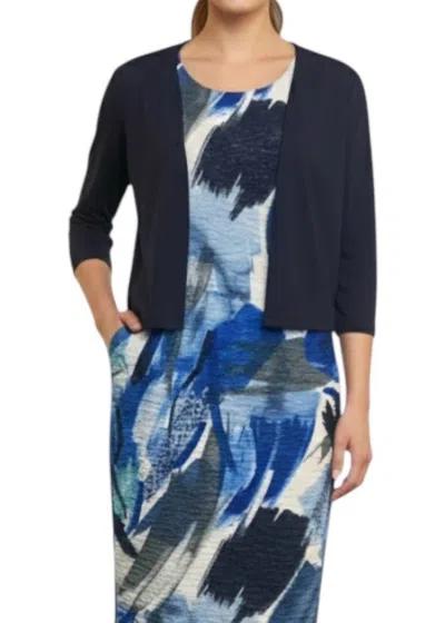 Michael Tyler Three Quarter Sleeve Bolero In Navy In Blue