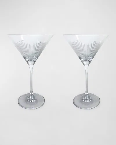 Michael Wainwright Berkshire Martini Glasses, Set Of 2 In White
