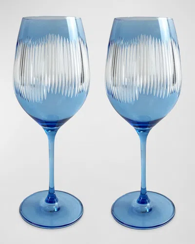 Michael Wainwright Berkshire Wine Glasses, Set Of 2 In Blue
