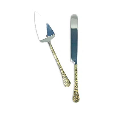 Michael Wainwright Panthera Cake Knife & Server Set In Gold