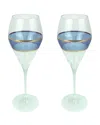 Michael Wainwright Set Of 2 Panthera Glass Prosecco Glasses In Indigo